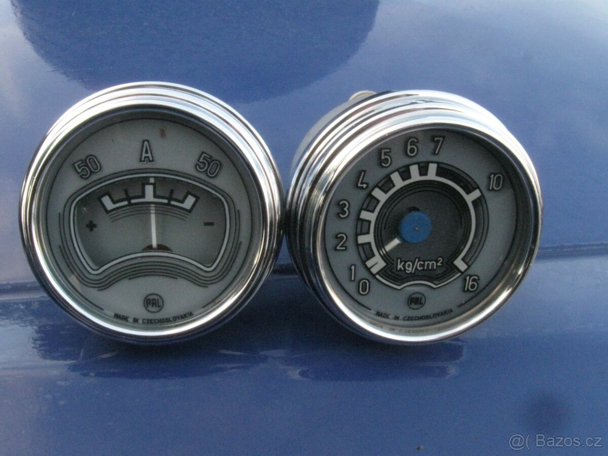 Tlakoměr vzduch 0-16 kg/cm2 PAL TATRA 148 /Zetor + ampermetr