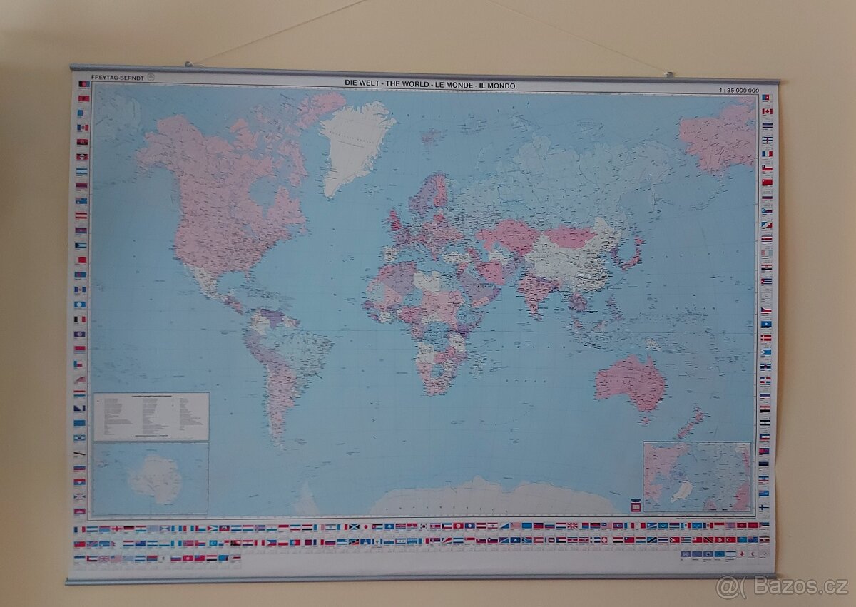 Nástěnná mapa Světa  122 x 88 cm