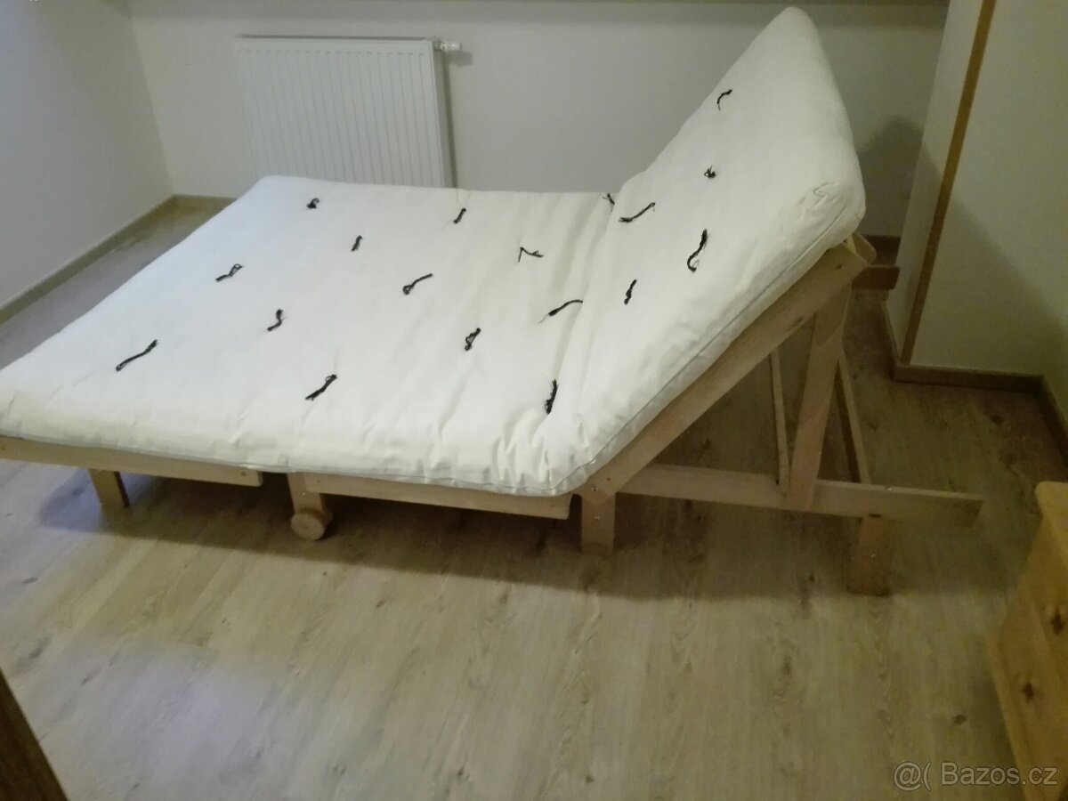 Futonová postelová sedačka Tanuki buk 140 x 200