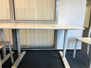 Stůl - pracovní, 120x80, Bekant, bílý, zaoblené rohy