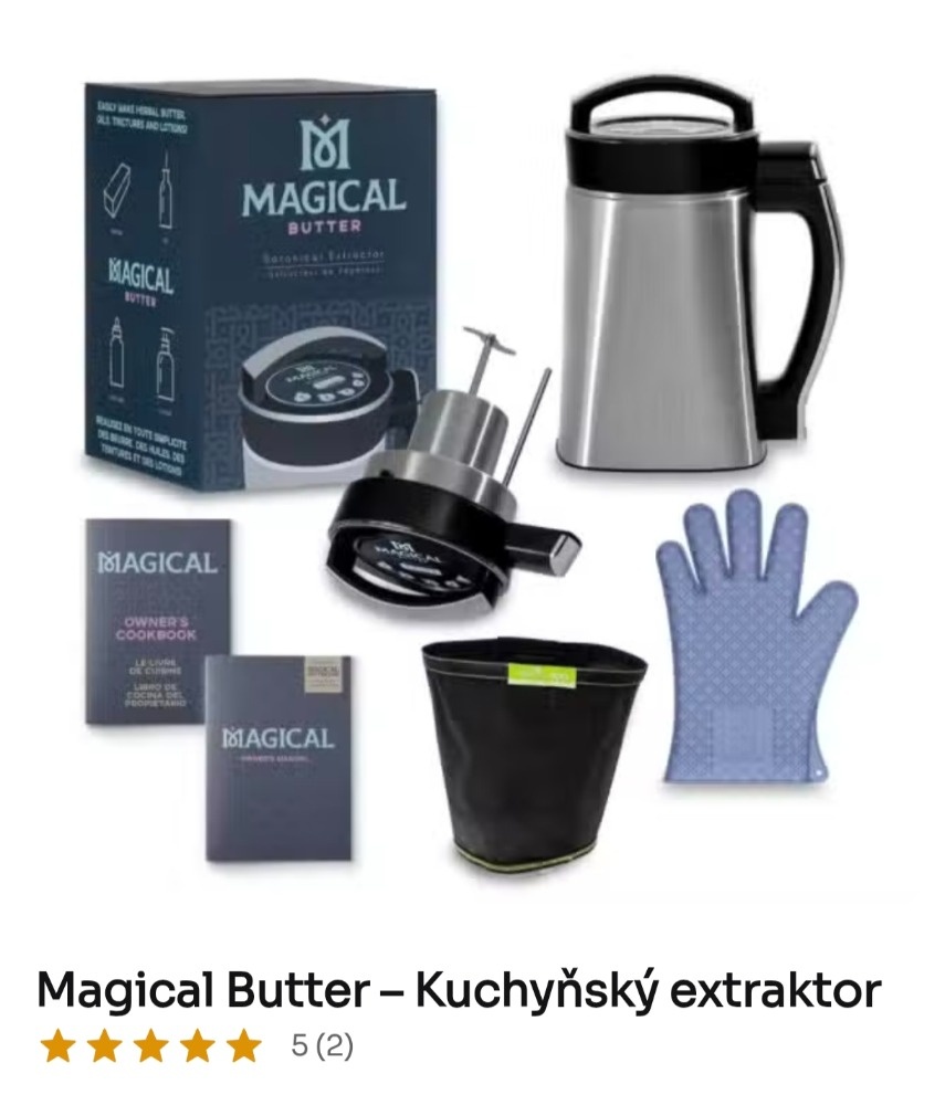 Kuchyňský bylinný extraktor = mele, ohřívá, míchá, filtruje