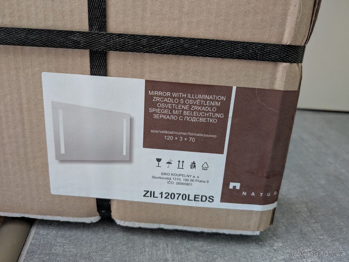 Koupelnové zrcadlo s LED osvětlením, 120x70 - Nové