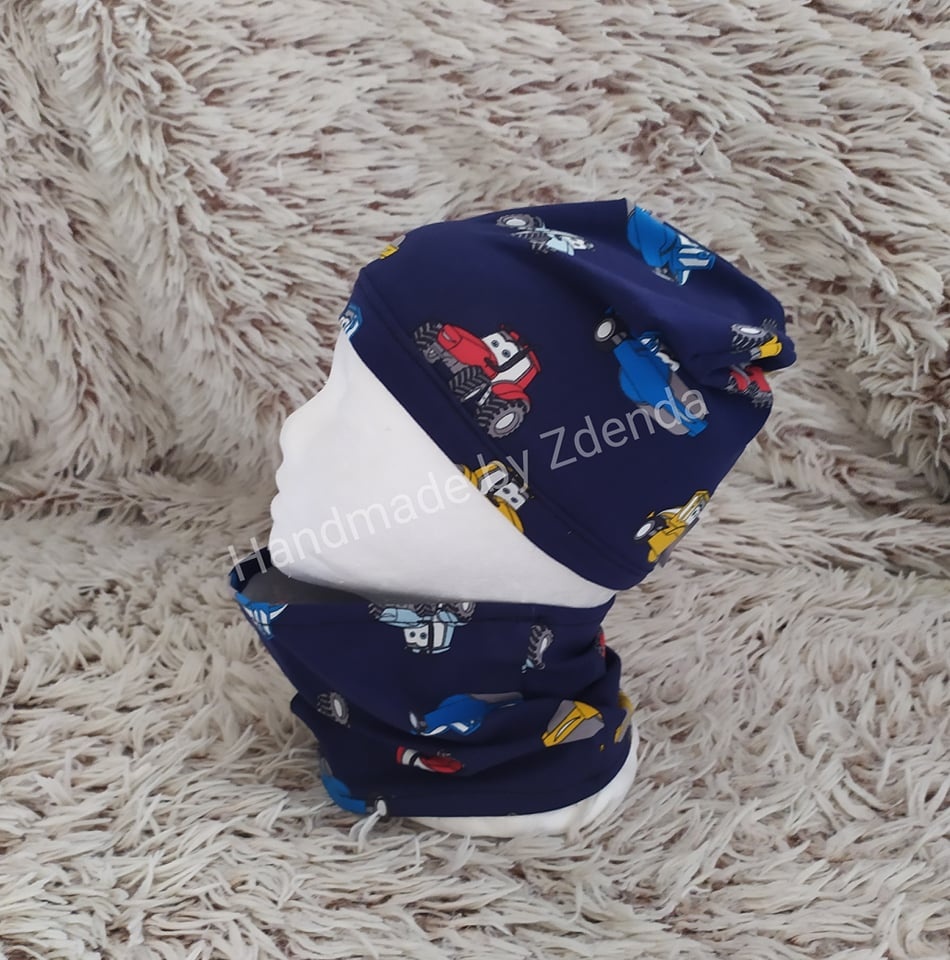 Homeless čepice+nákrčník AUTA