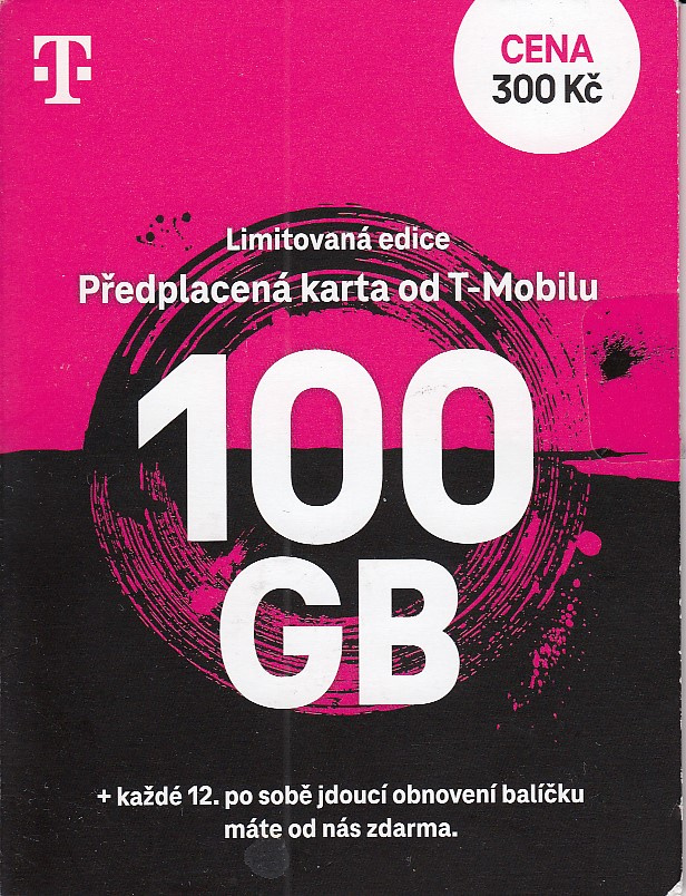 T-Mobile SIM karta 100 GB měsíčně - použitá