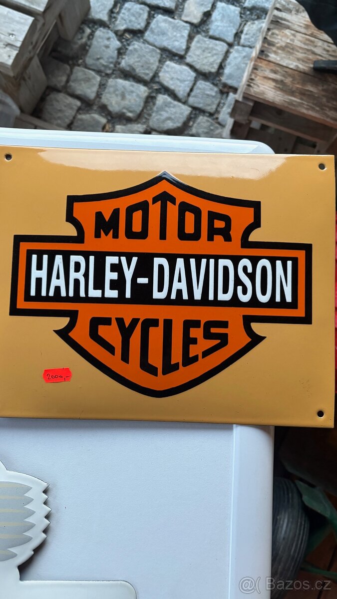 smaltovaná cedule Harley Davidson velká