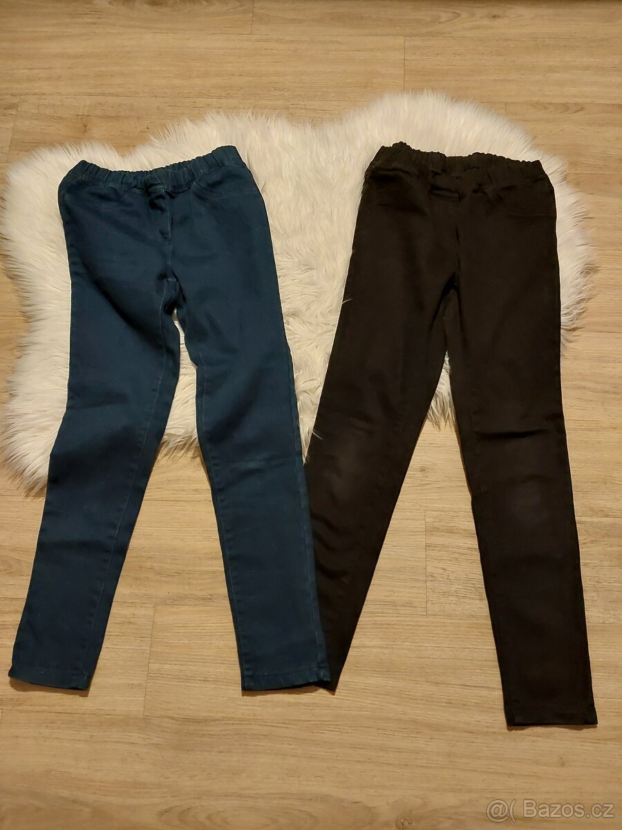 2 zateplené džíny vel. 146-152