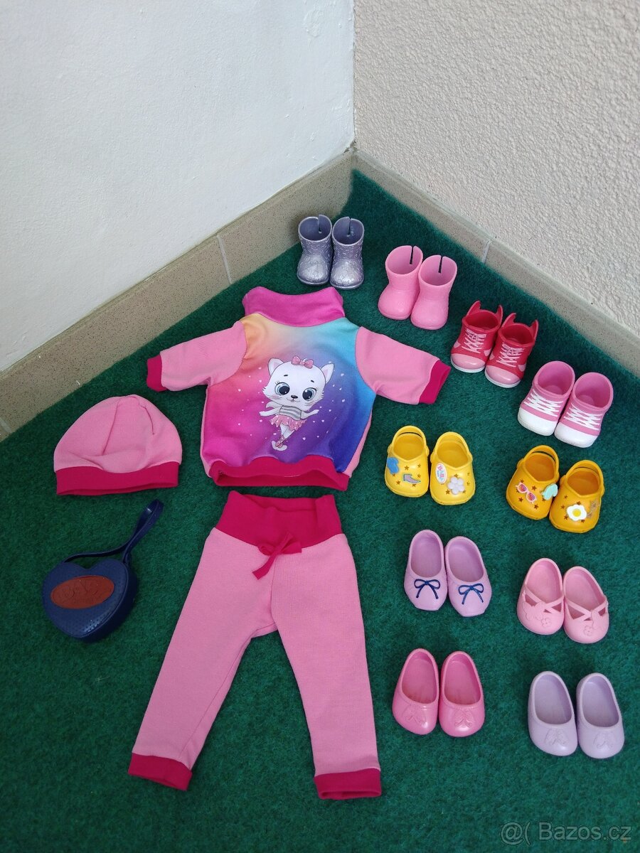Baby born oblečení, kabelka a boty na panenku 43cm