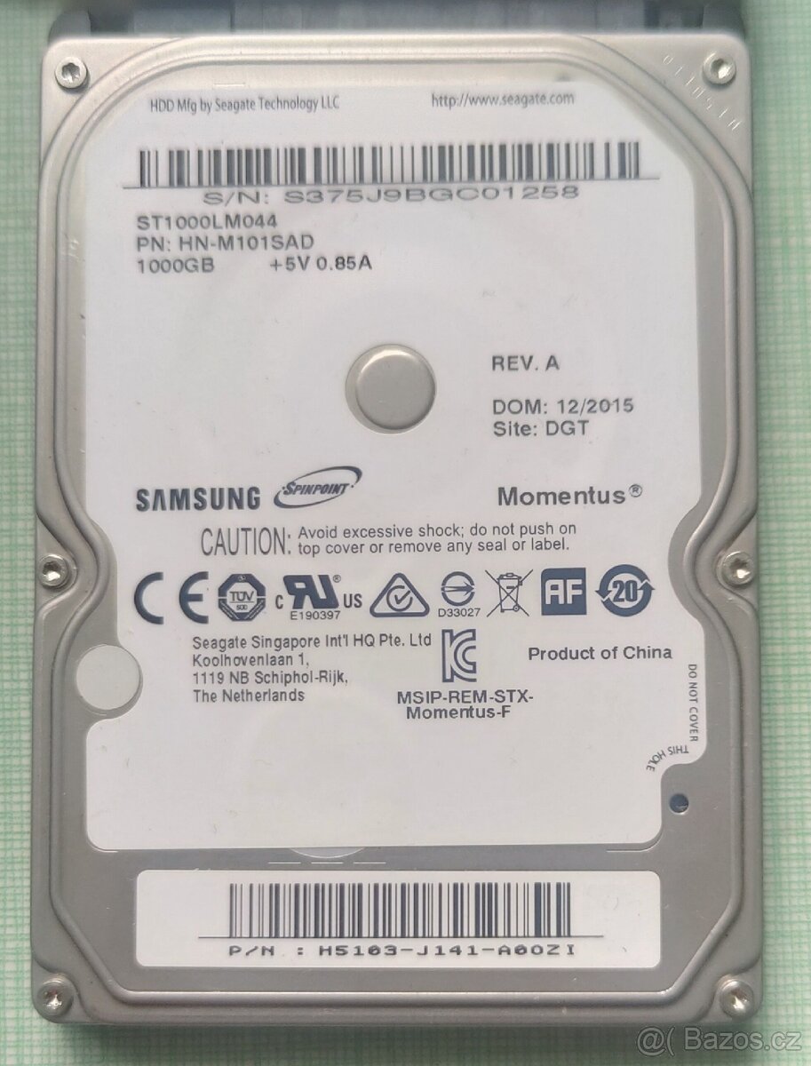 HDD SEAGATE ST1000LM044 SATA 1TB 2,5" - FUNKČNÍ