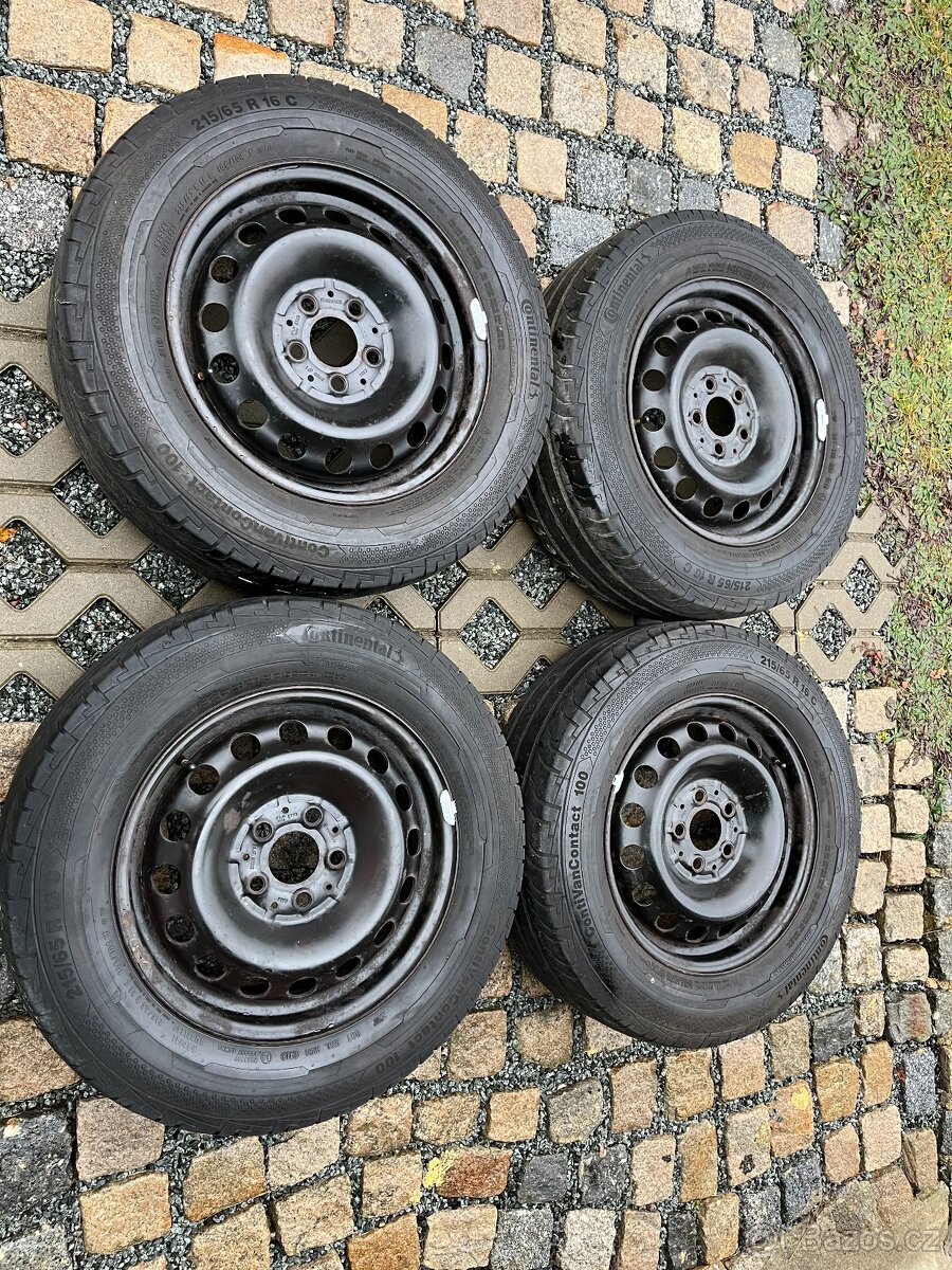 4x disky Vito / Viano 5x112 R16, C letní pneu 80%