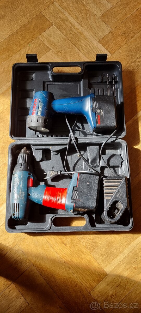 Aku vrtačka BOSCH 12V + SVITILNA GLI 12V + 2 BATERIE