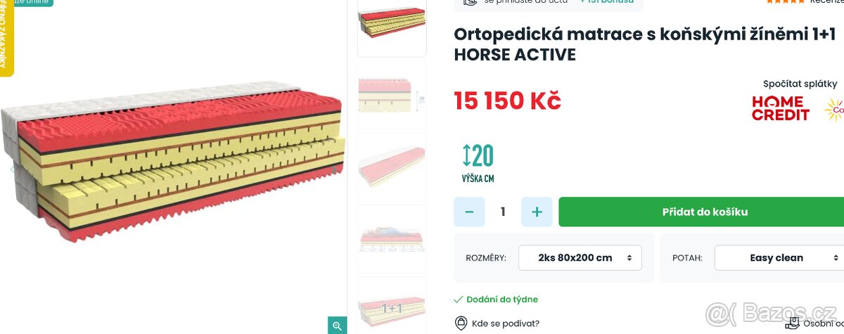 Matrace velice kvalitní, nová, 80x200