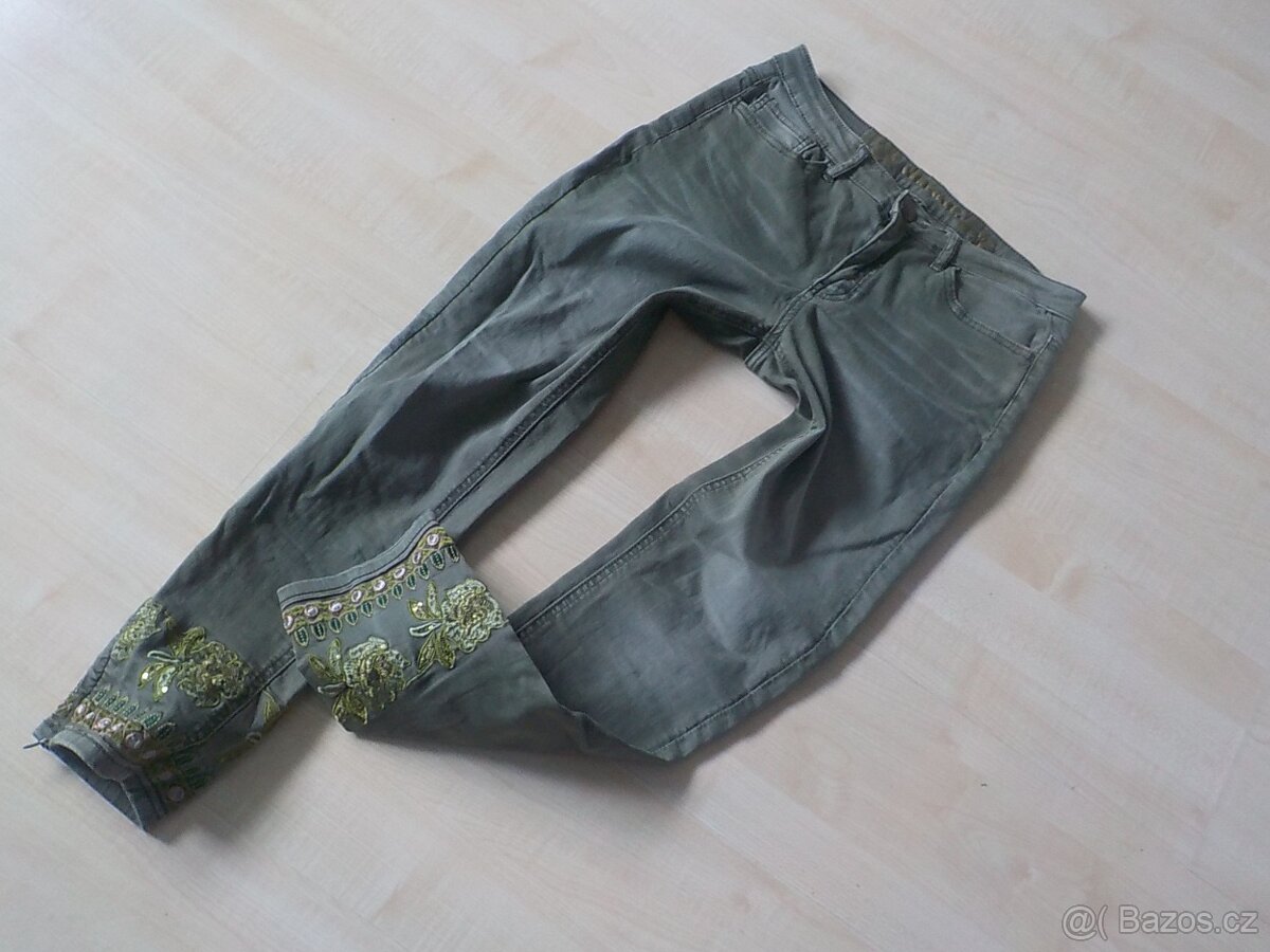 Desigual tmavě zelene džiny vel 38 pas82+ elastan