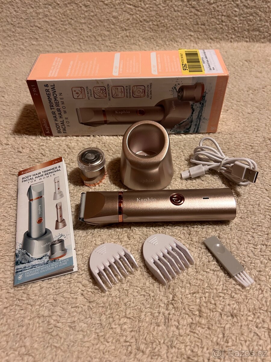 Zastřihávat / odstraňovač chloupků na těle a obličeji Kaphio