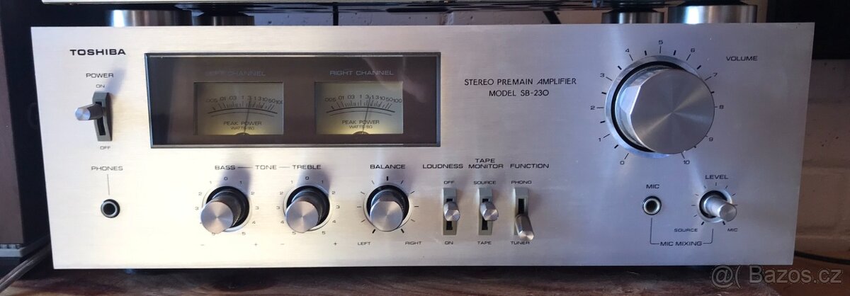 KRÁSNÝ VINTAGE ZESILOVAČ TOSHIBA SB-230 (ROK 1978) SUPER STA