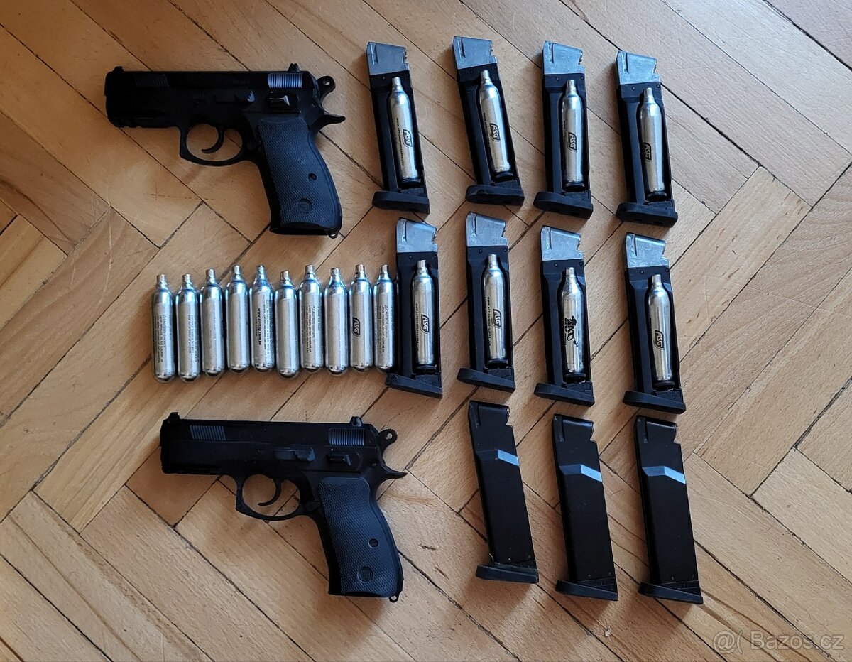 Airsoft 2× CZ 75D Compact (ASG) + zásobníky