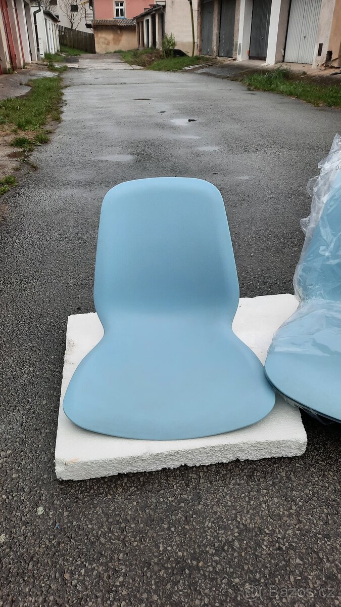 Sedáky židlí Ikea Leifarne světle modrá