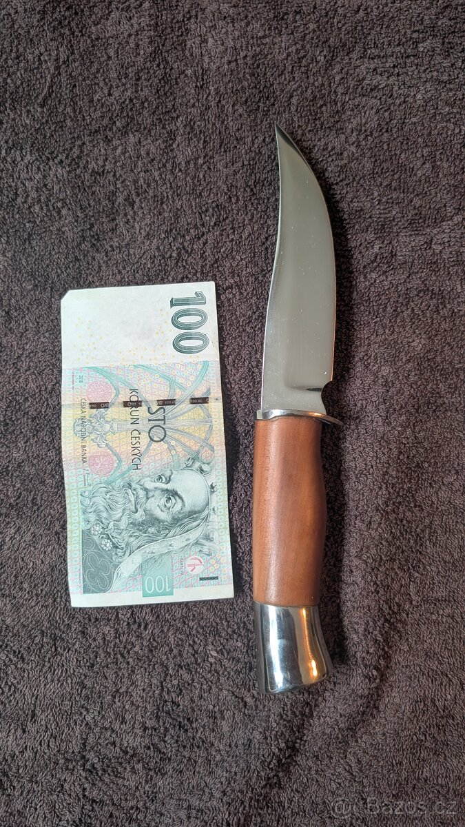 Lovecký nůž - rukojeť leštěné dřevo