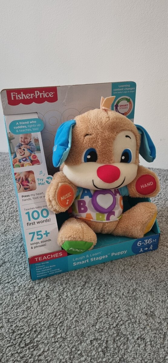 anglicky mluvící plyšový pejsek Fisher price