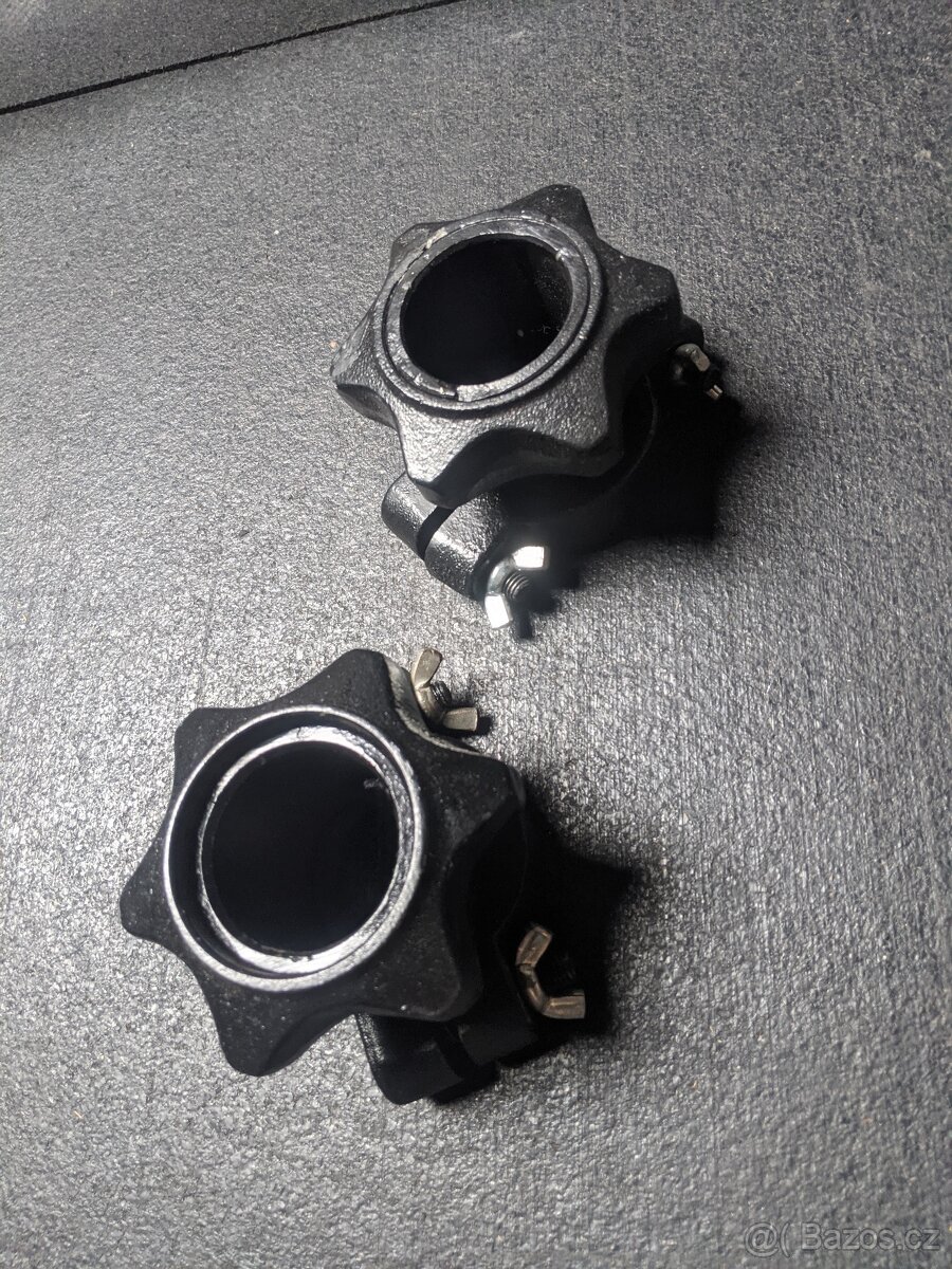 2x bezpečností uzávěry / objímky na 50mm olympijské tyče