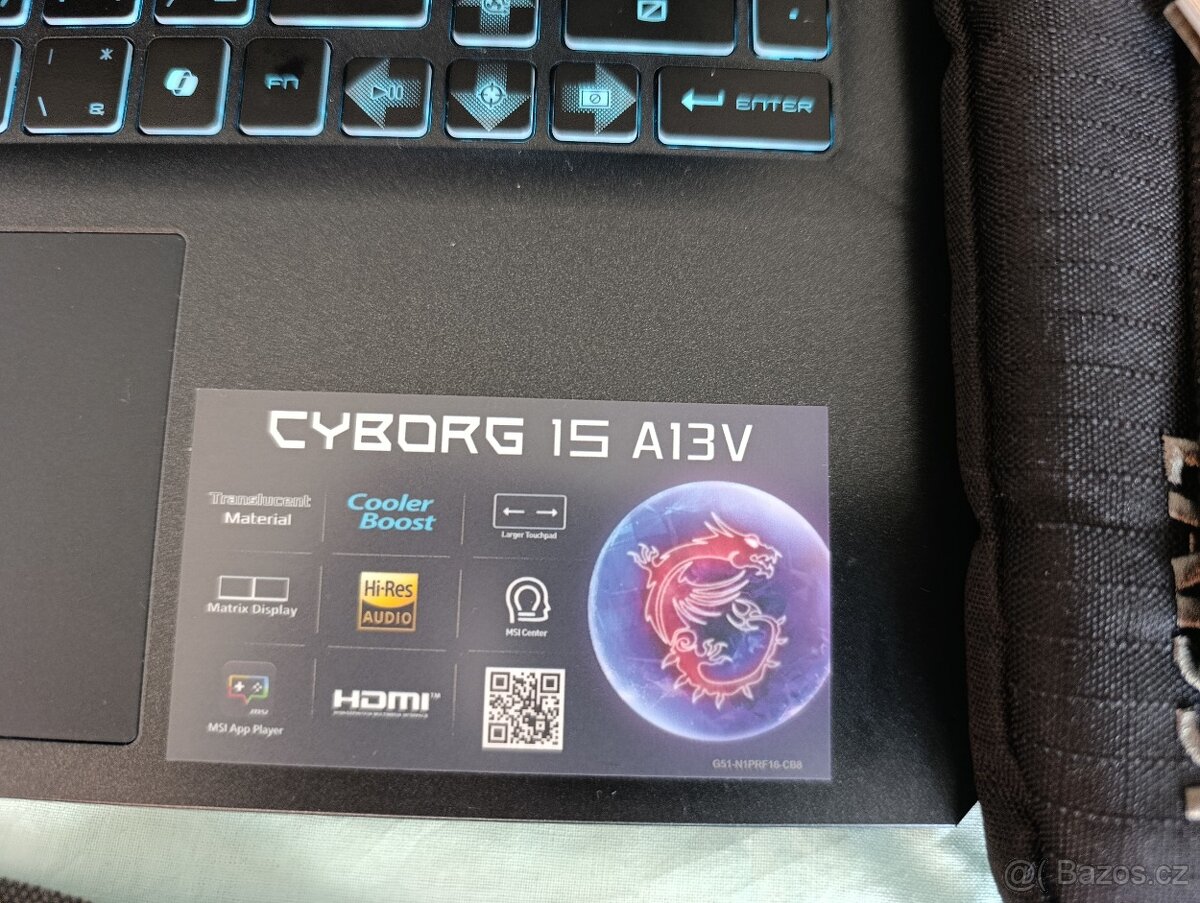 Prodám NTB MSI CYBORG 15 A13V