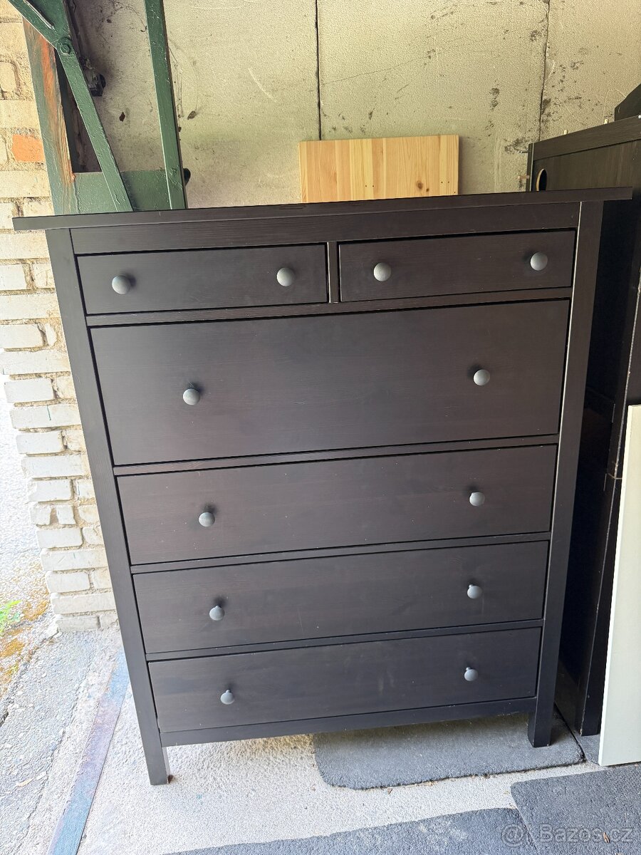 IKEA Hemnes komoda se 6 zásuvkami - černohnědá