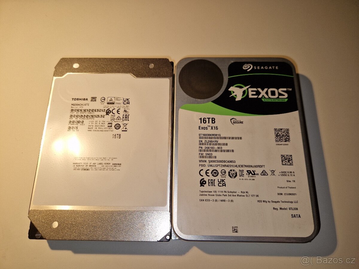 Toshiba a Seagate HDD 16TB