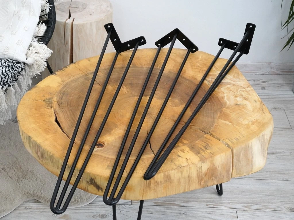 Industrial Hairpin Noha 3 ramenná Černá