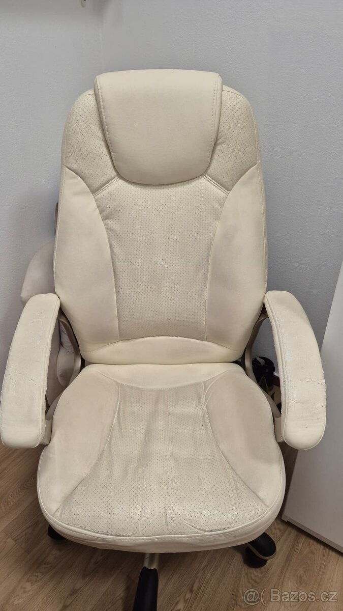 Bílé kancelářské/počítačové křeslo 2x