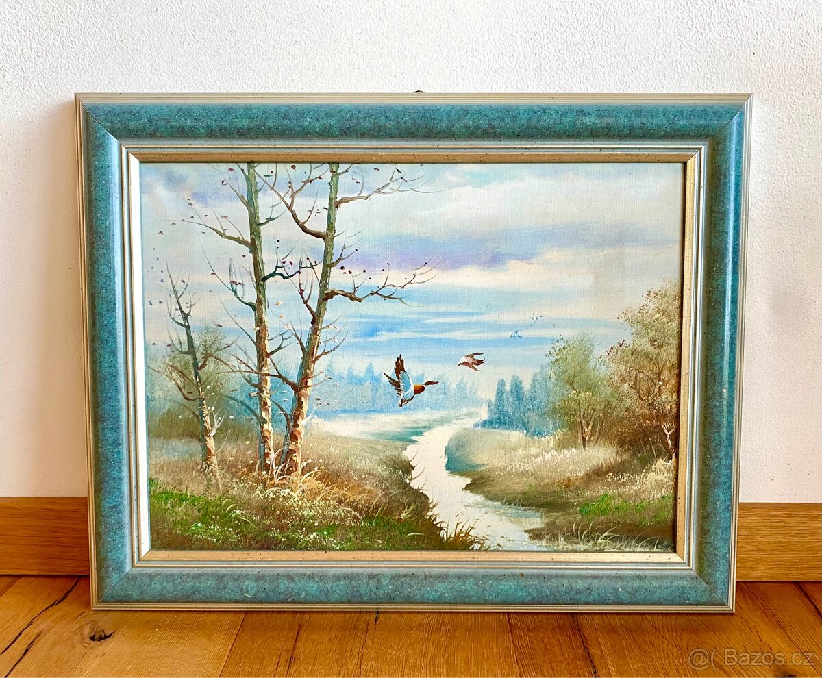 Starý obraz, olejomalba na plátně