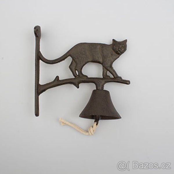 Litinový zvonek s kočkou