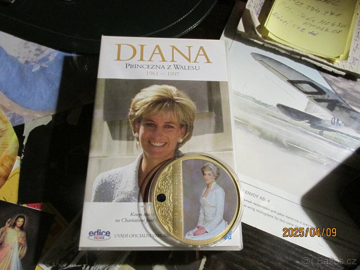 Plaketa +VHS kazeta Princezna Diana