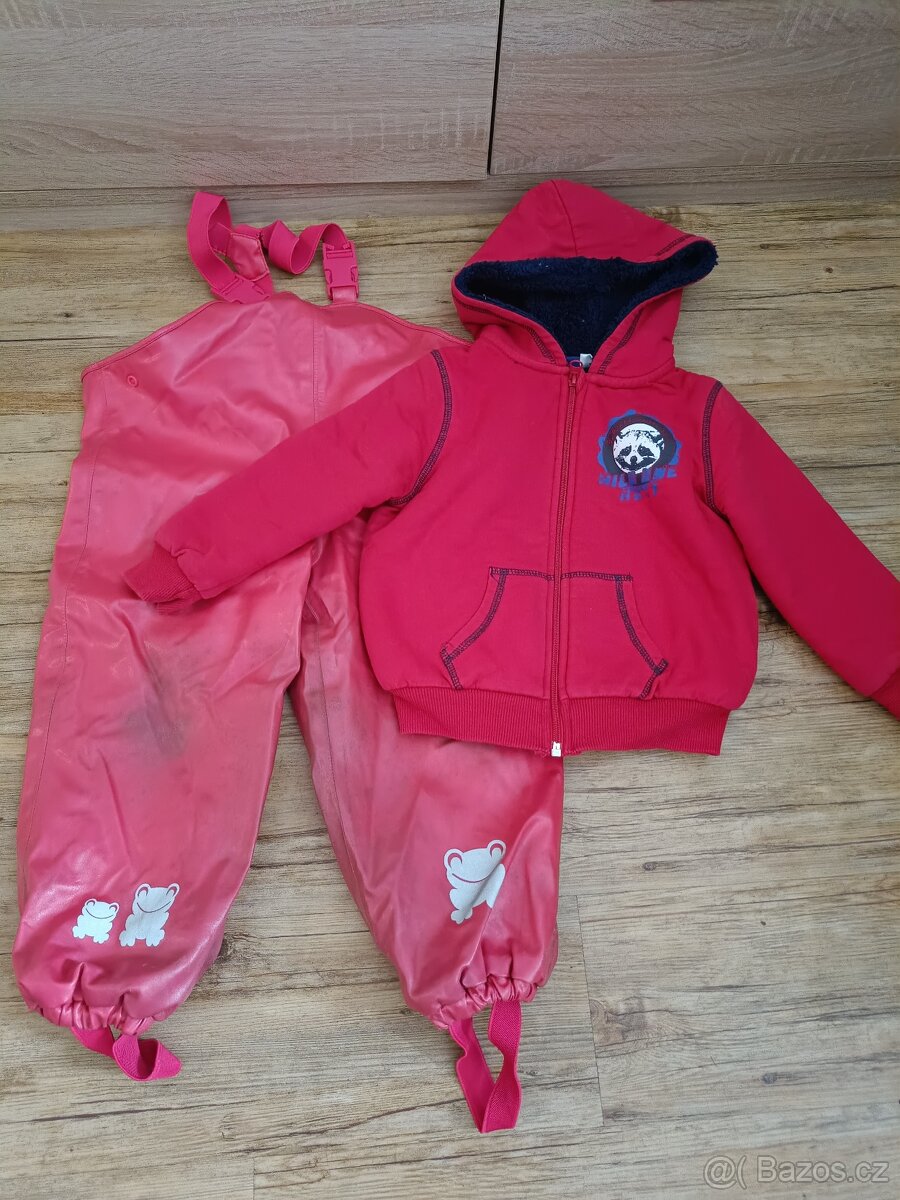 nepromokavé kalhoty Tchibo 98/104 + mikina Lupilu