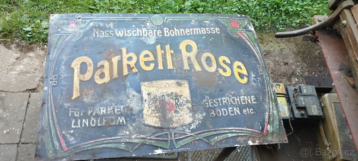 Stará plechová cedule, monarchie