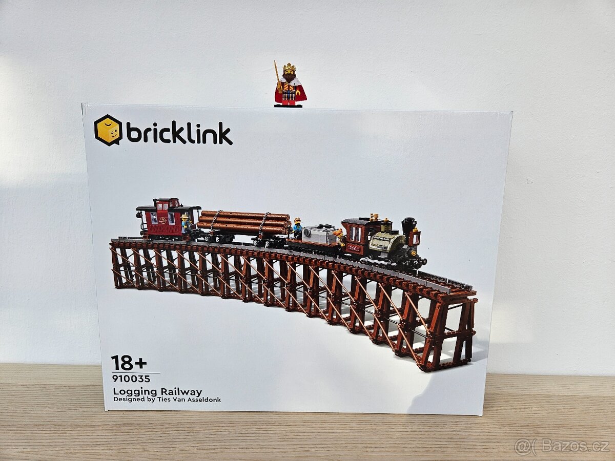 LEGO Bricklink 910035 Přeprava dřeva po železnici