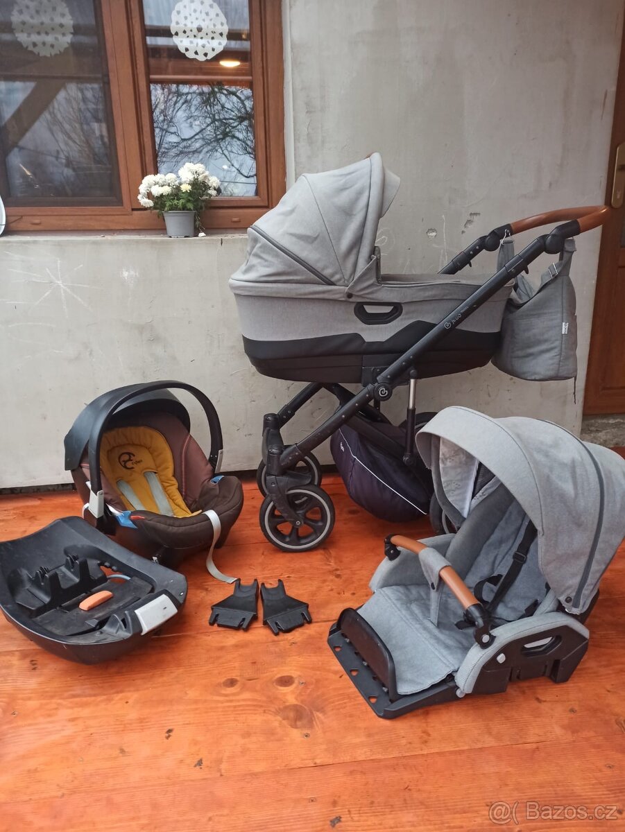 Kočárek dvojkombinace Jedo Tamel + vajíčko Cybex Aton se zak