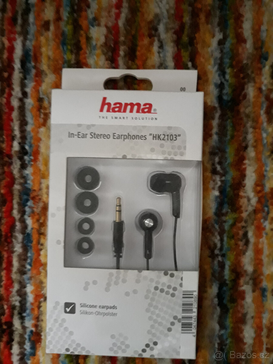 Sluchátka Hama s nástavci - nepoužité