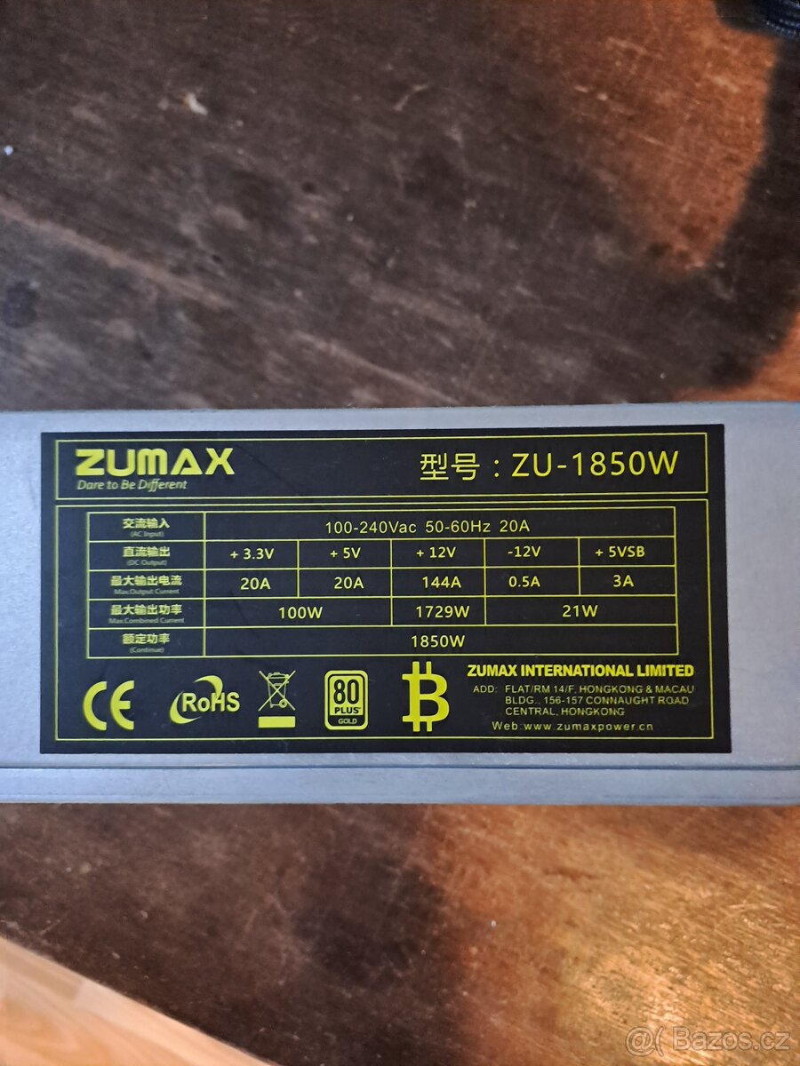 Zumax 1850W silvestra 80 Plus gold