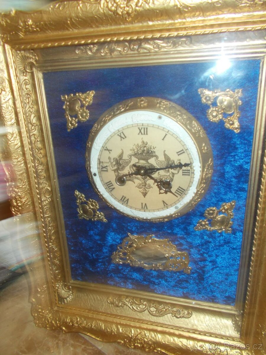 Rámové hodiny modré