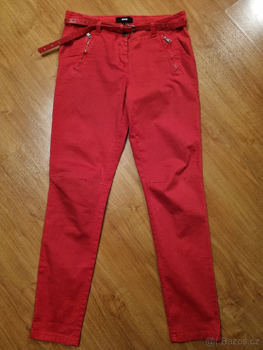 Červené plátěné kalhoty Answear, vel. L