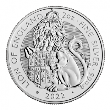 Stříbrná mince Royal Tudor Beasts 2oz Lion 2022 v kapsli