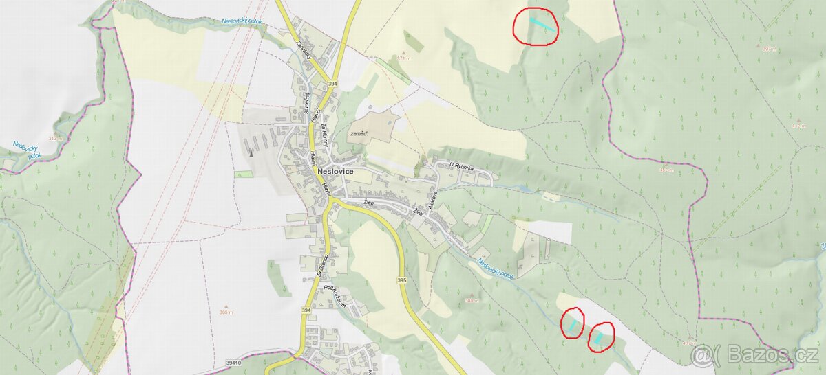 Prodám lesní pozemky v k.ú. Neslovice