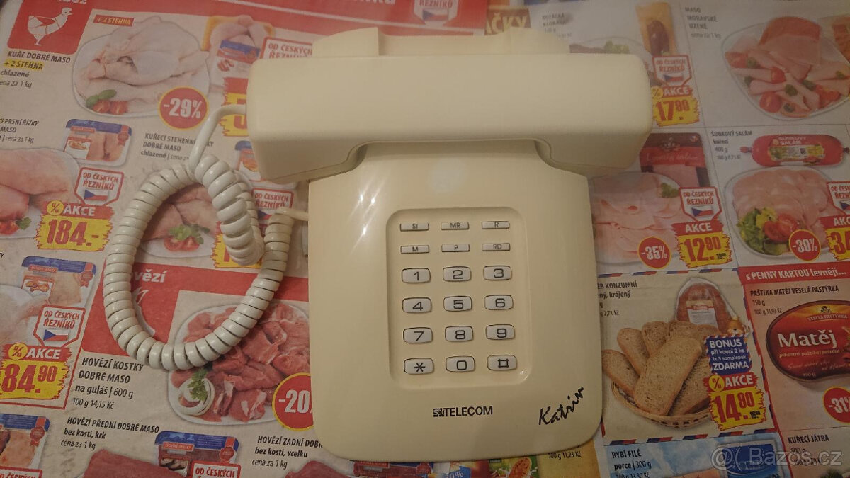 Tlačítkový telefon / pevná linka Iskra WT10MU-Katrin bílý