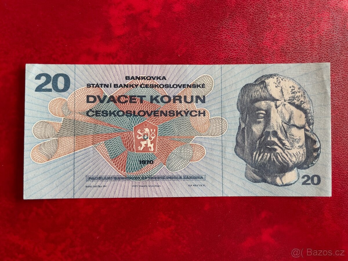 Bankovka 20 Kčs 1970