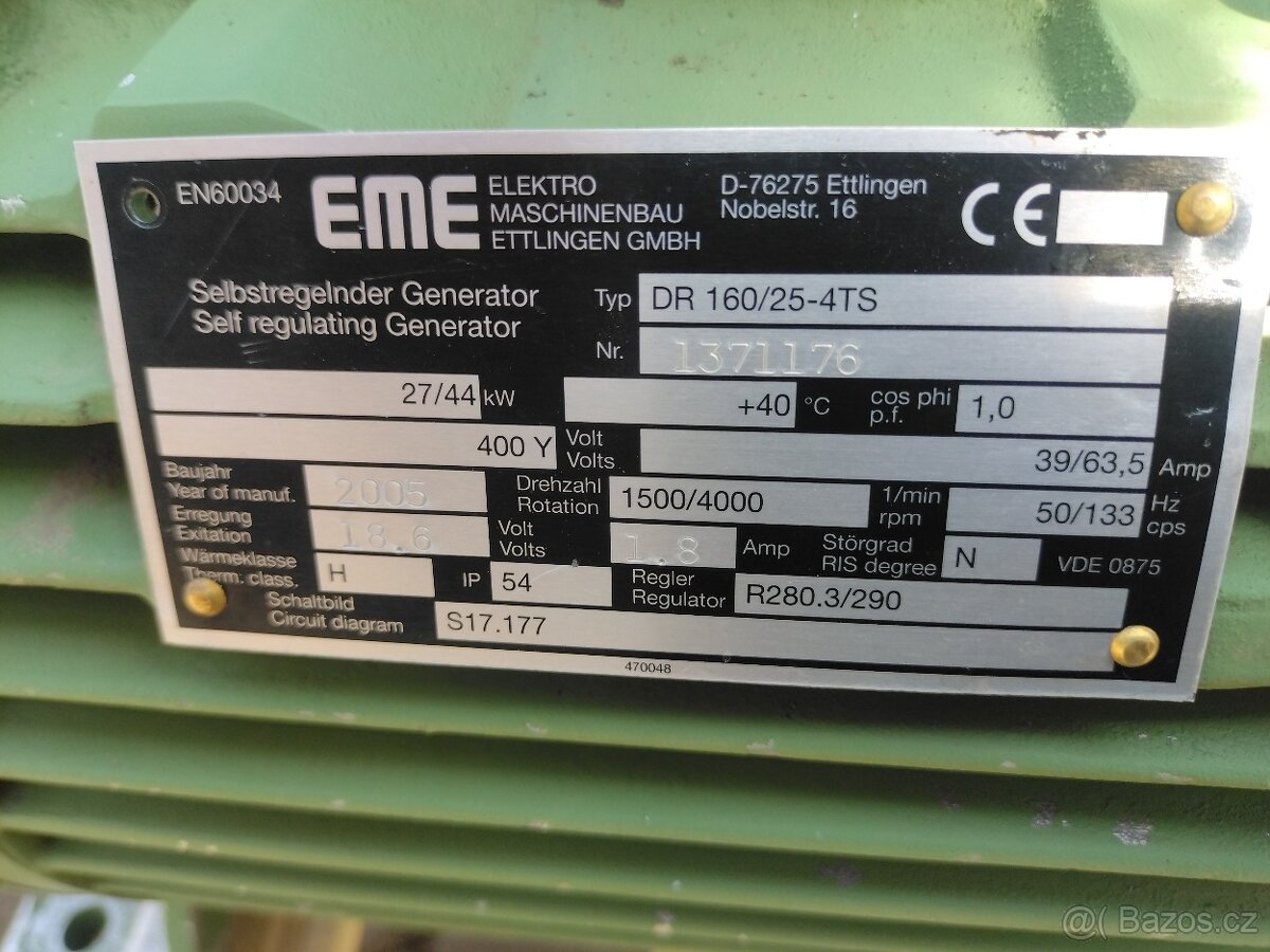 Samoregulační generátor EME DR 160/25-4TS