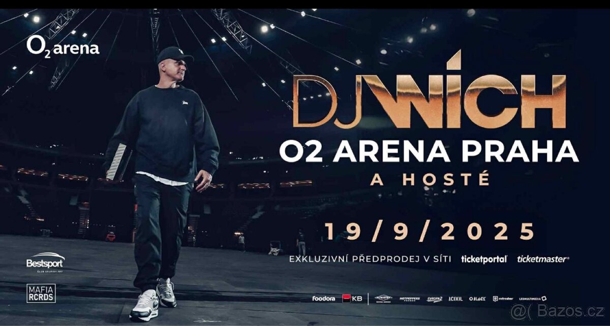2 vstupenky dj wich O2 aréna