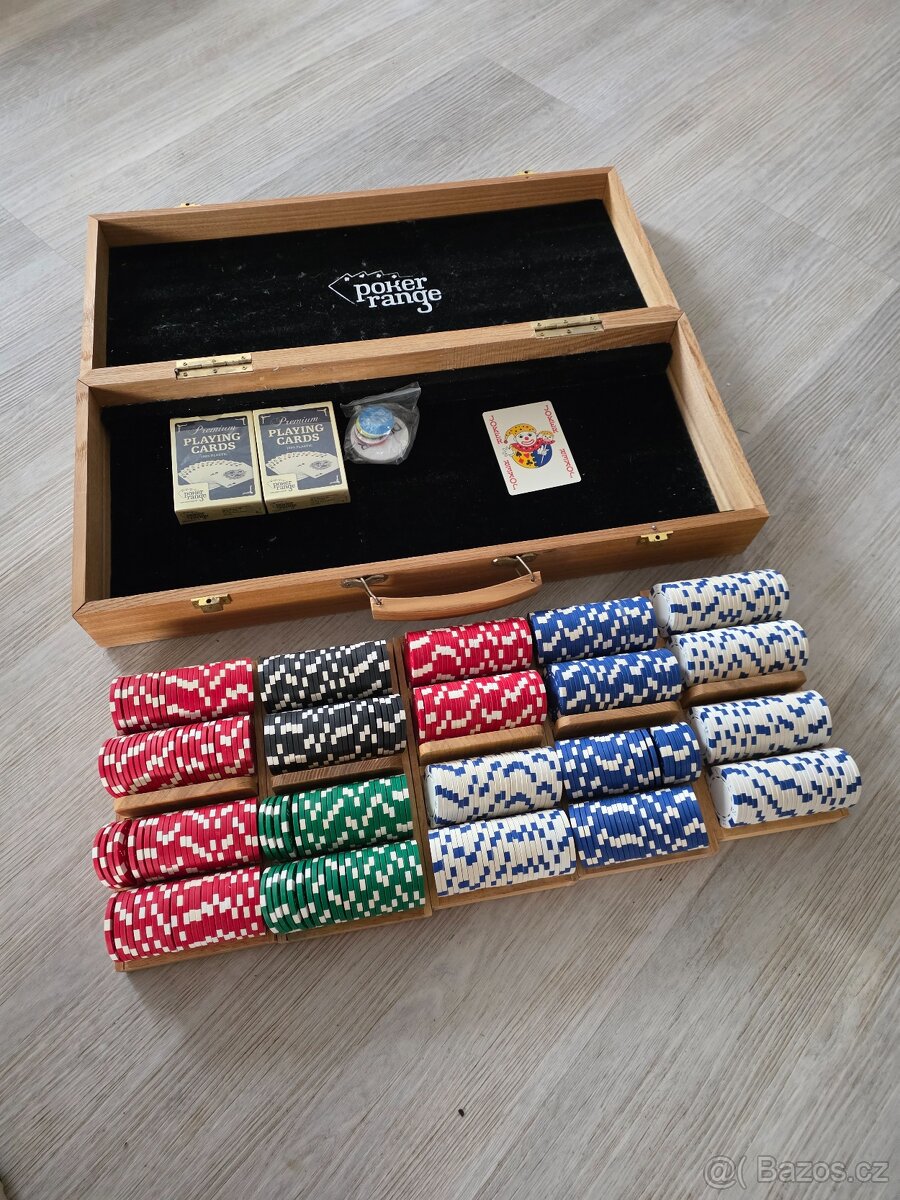 Dřevěný set na poker