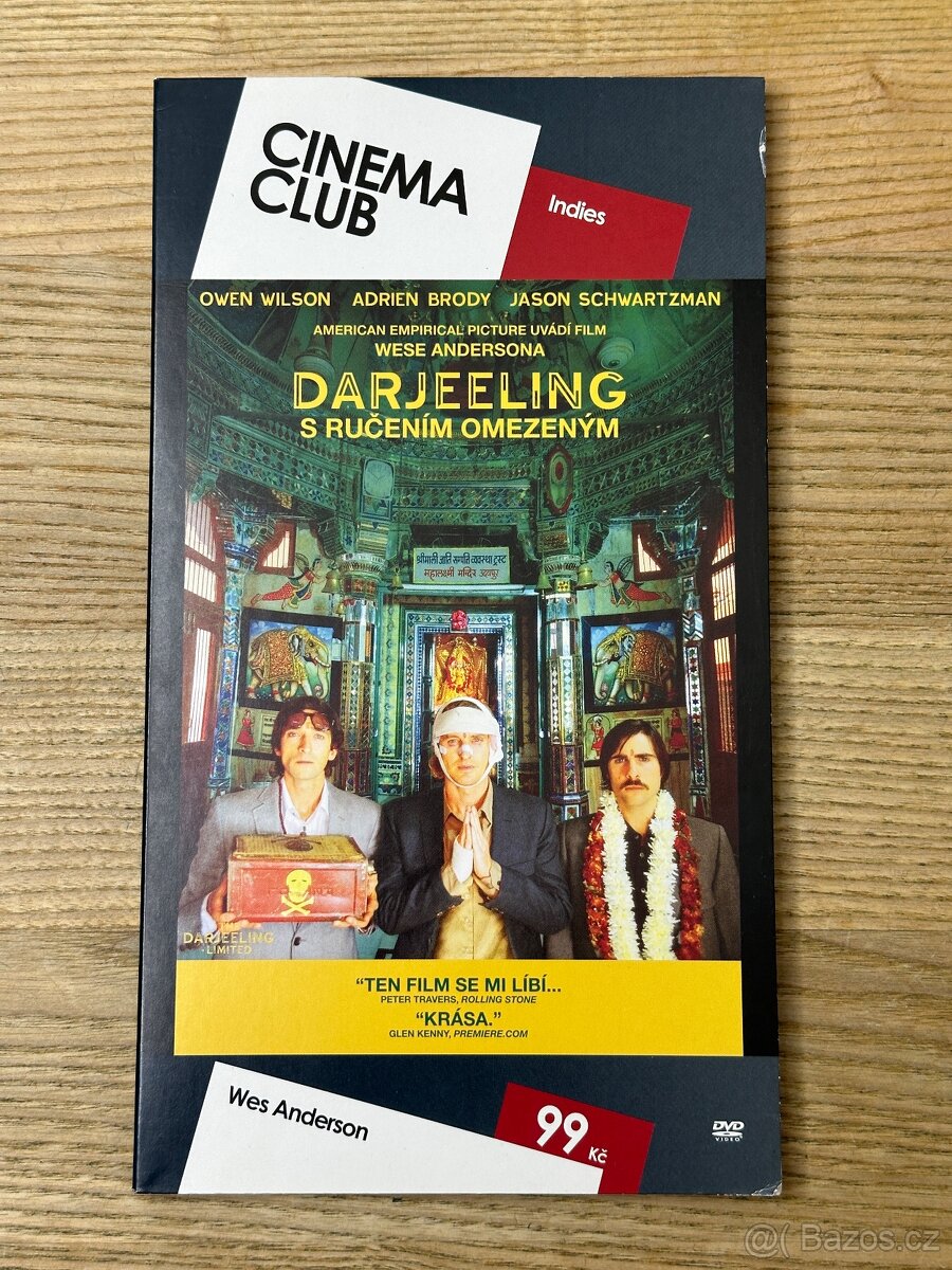 DVD Darjeeling s ručením omezeným, CZ dabing i titulky, TOP