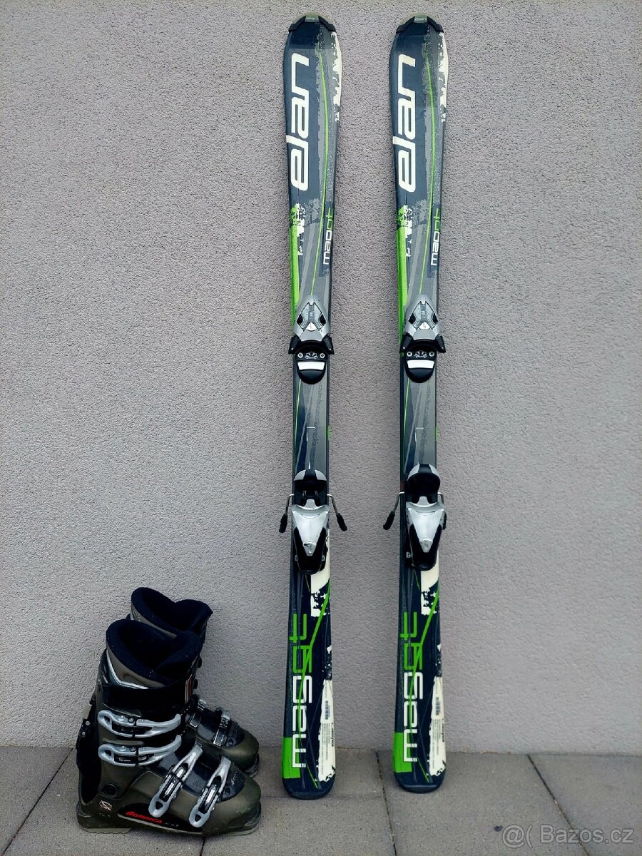 Lyže ELAN, 144 cm + lyžáky NORDICA