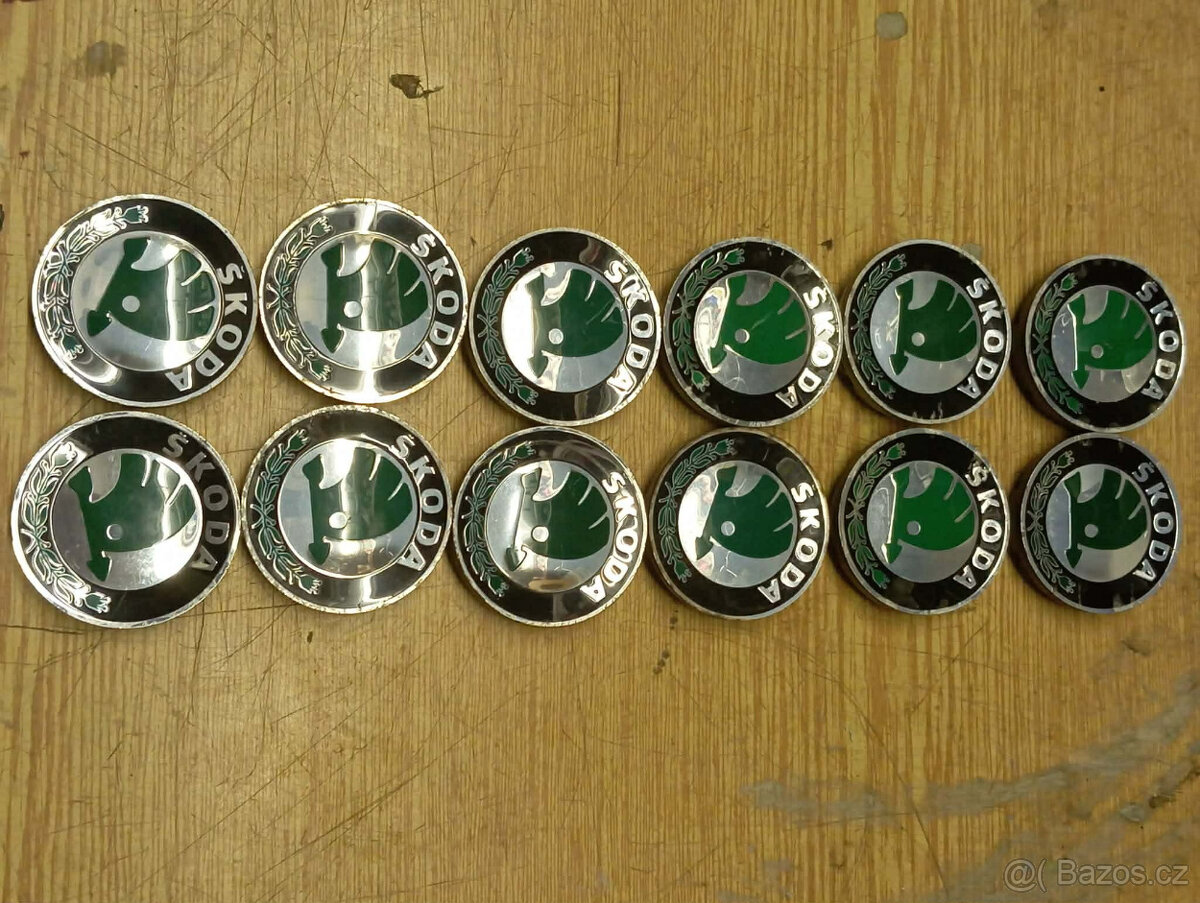 12 X STŘEDOVÉ POKLIČKY ORIGINÁL ŠKODA