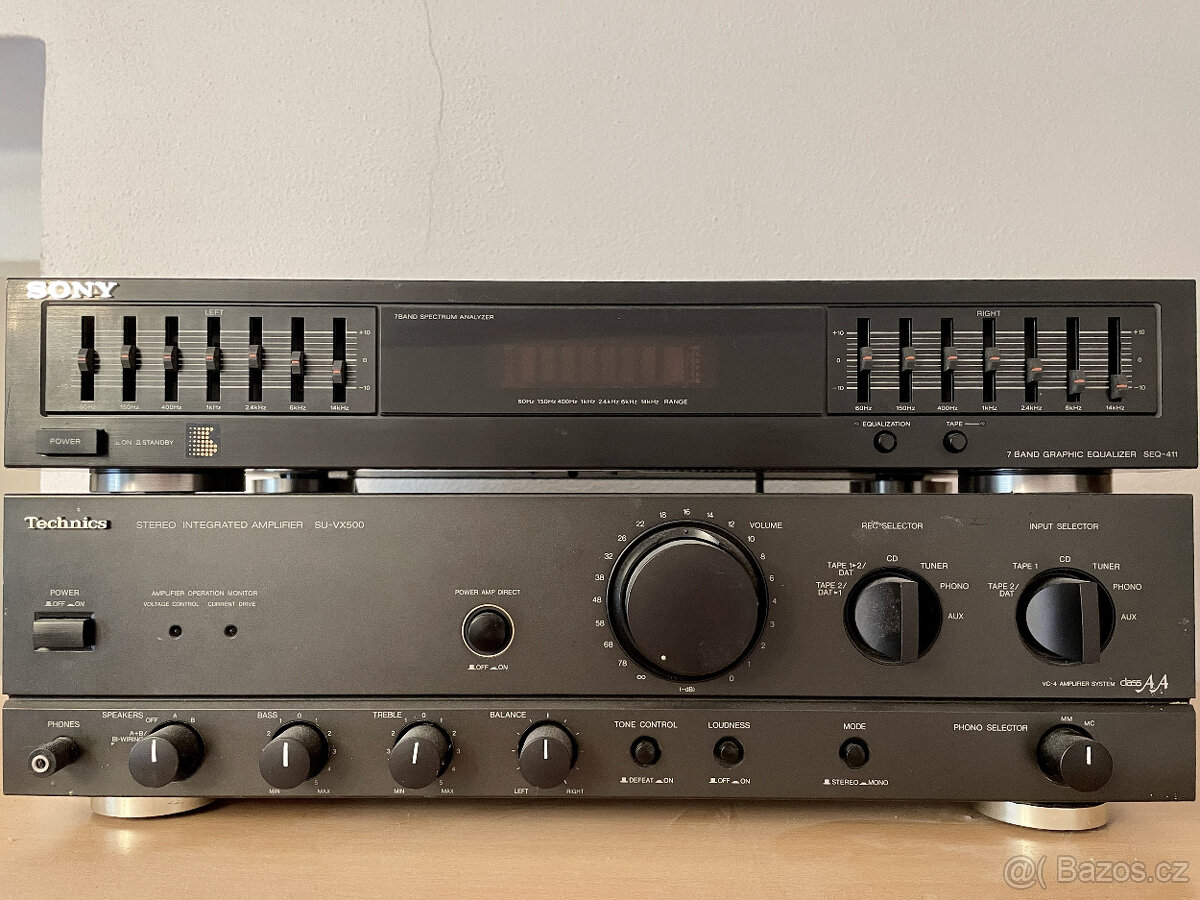 Zesilovač Technics SU-VX500 + Sony Equalizer SEQ-411
